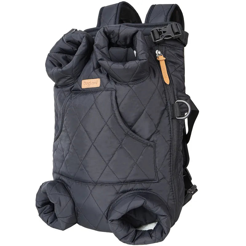 Winter Pet Backpack Carrier – Warm Fleece-Lined Hands-Free Travel Bag for Small Dogs & Cats
