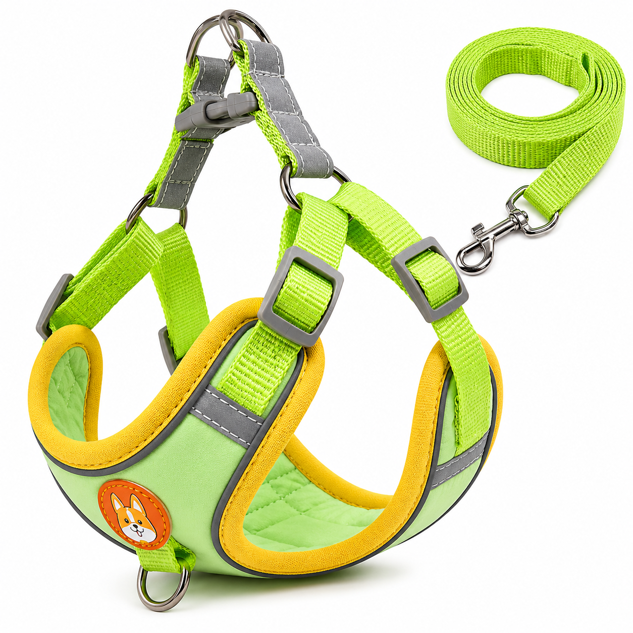 Reflective Dog Harness & Leash Set – Breathable Chest Strap Vest for Walking & Running