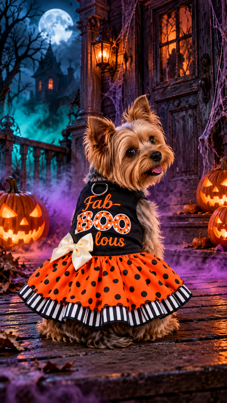 Fab-BOO-lous Halloween Dog Harness Dress
