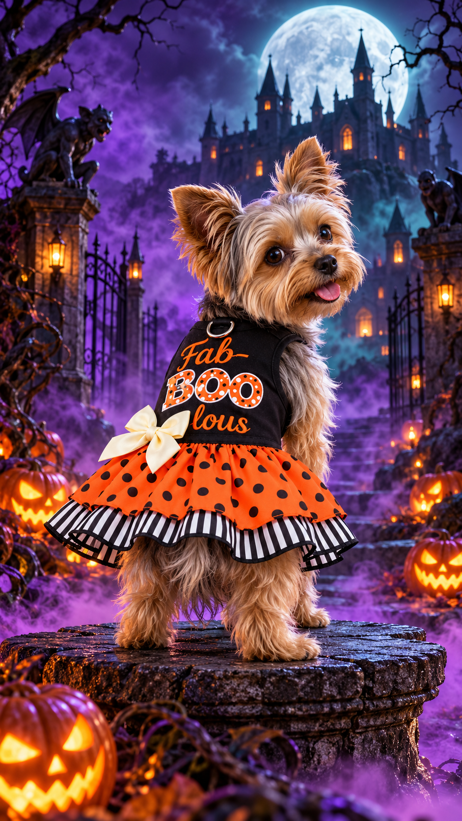 Fab-BOO-lous Halloween Dog Harness Dress