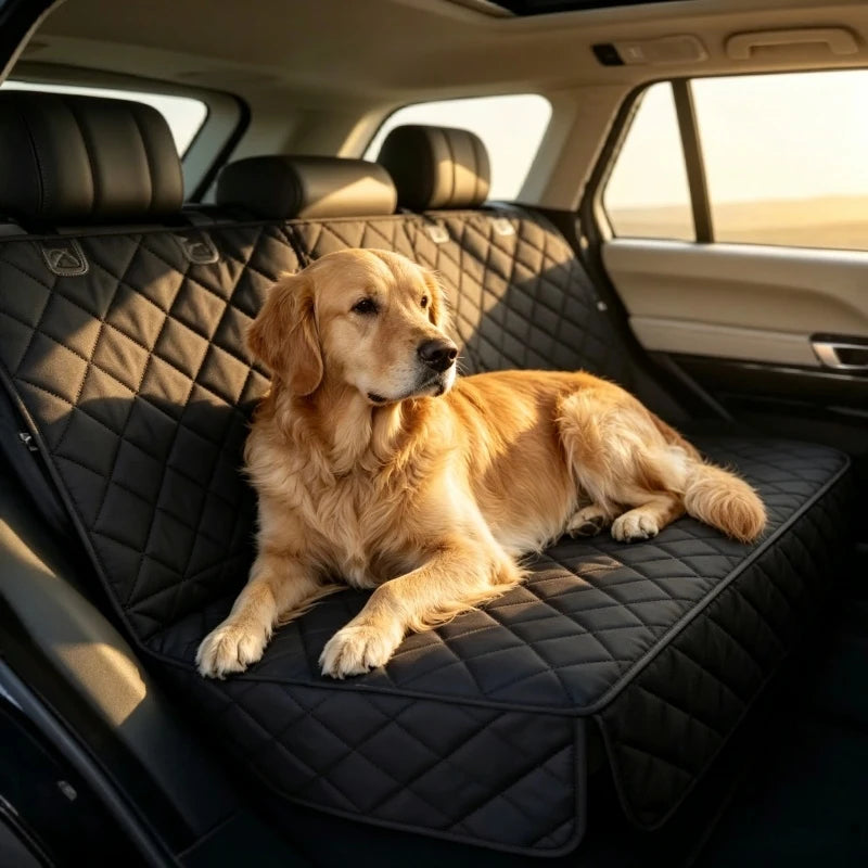 Waterproof Dog Car Seat Cover with Armrest Access – Travel Carrier & Mattress