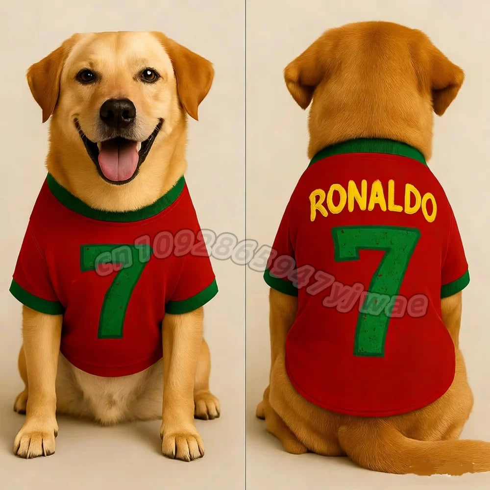 Ronaldo #7 Mesh Dog Jersey – Breathable Sports Vest for Small & Large Dogs