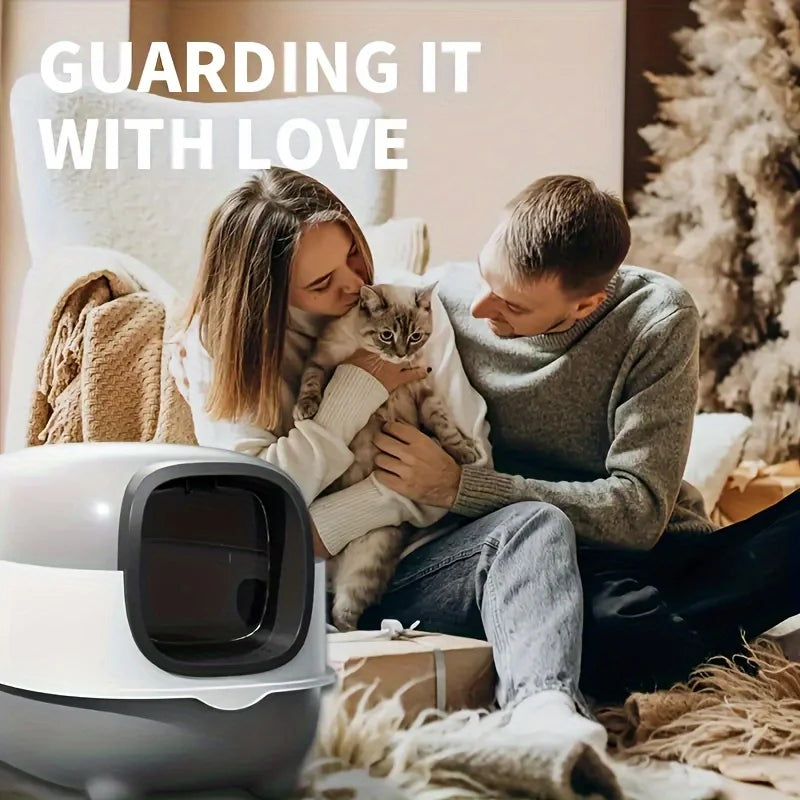 Foldable Top-Entry Cat Litter Box – Anti-Splash & Odor Control for Multi-Cat Homes