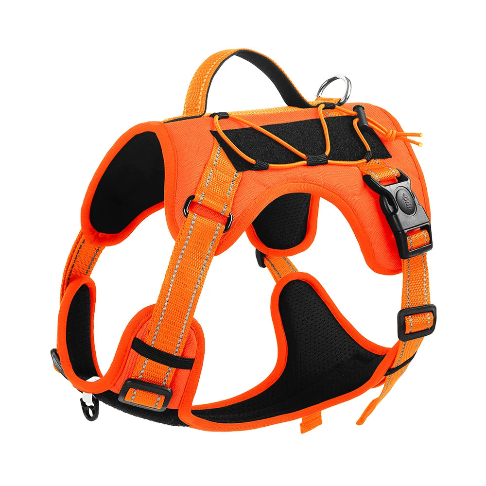 Tactical Reflective Dog Vest Harness – Escape-Proof, Heavy-Duty for Medium & Large Dogs