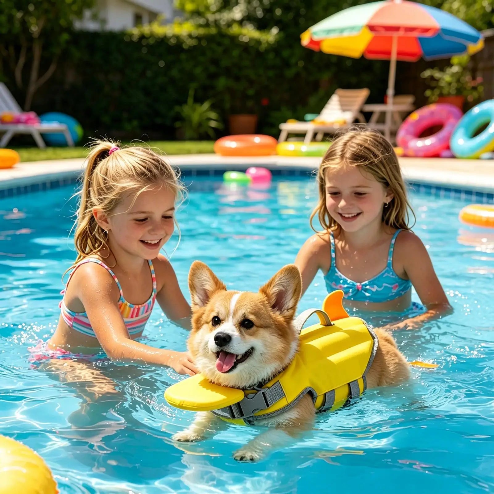 Dog Swim Vest with Rescue Handle – High Buoyancy Life Jacket for Small & Medium Dogs