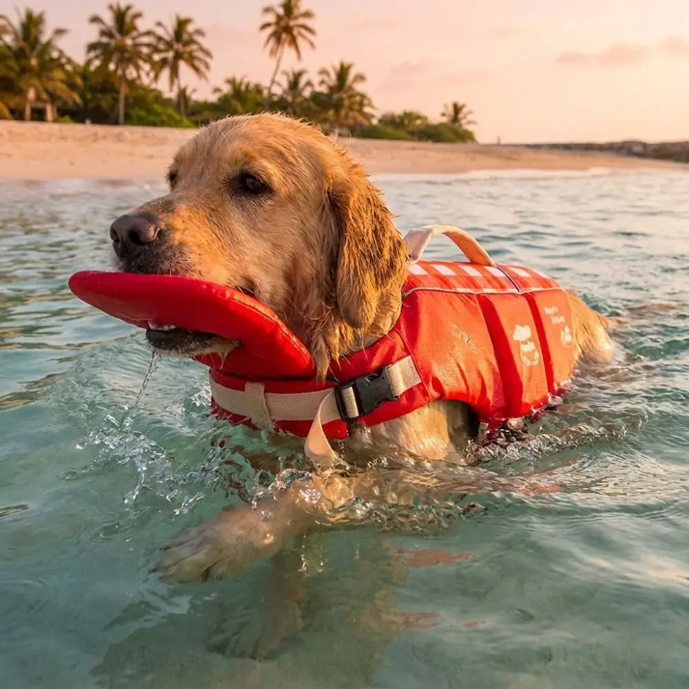 Waterproof Dog Life Jacket – High Buoyancy Thick Sponge Pad Safety Vest for Swimming