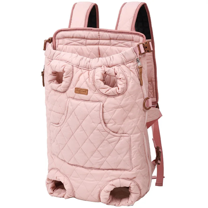 Winter Pet Backpack Carrier – Warm Fleece-Lined Hands-Free Travel Bag for Small Dogs & Cats
