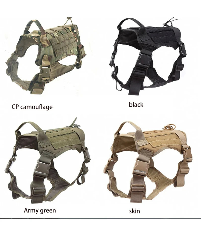 Tactical Military Dog Harness – Padded Quick-Release Vest for Small, Medium & Large Dogs