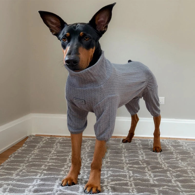 High-Collar Stretch Dog Pajamas for Large Dogs
