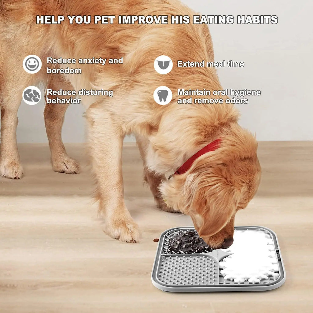 Silicone Lick Mat Slow Feeder for Dogs – Suction Cup Bathing & Feeding Distraction