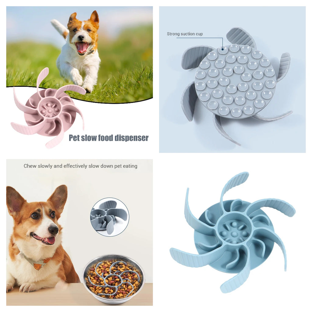 Slow Feeder Dog Bowl Insert – Anti-Choking Spiral Silicone Feeder for All Breeds