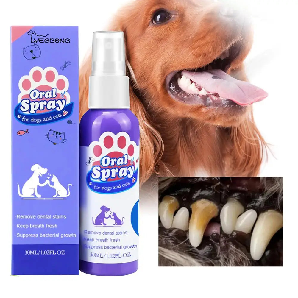 Pet Dental Spray – Reduces Plaque, Tartar & Bad Breath for Dogs & Cats (30ml)