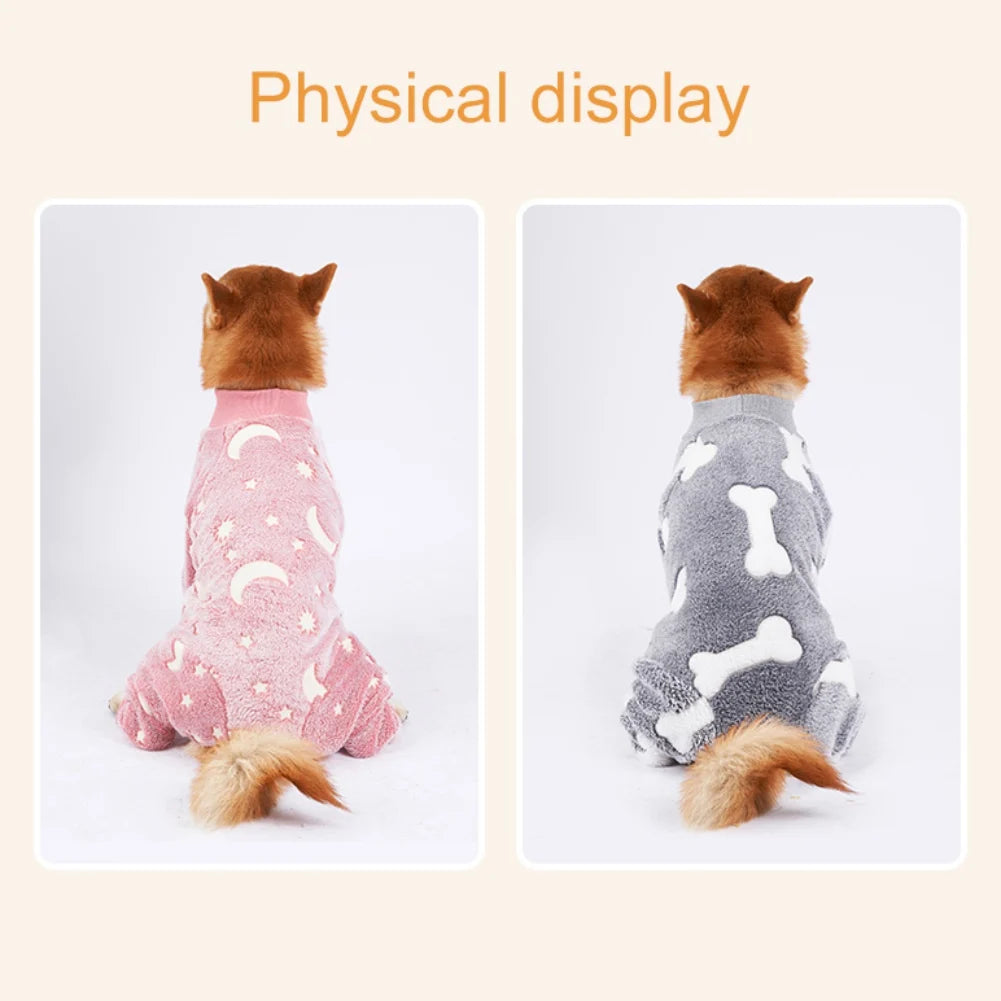 Moon & Star Flannel Dog Pajamas