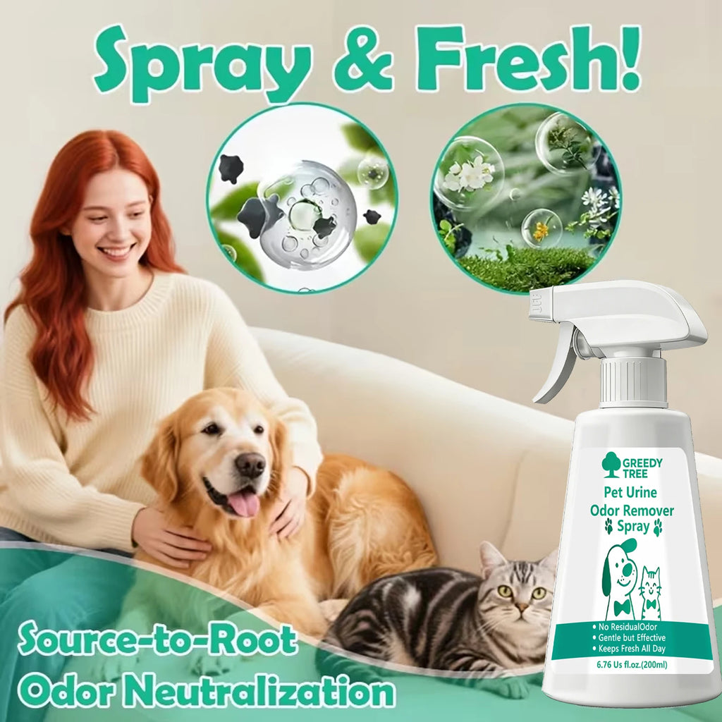 Pet Urine Odor Remover Spray – No-Residue All-Day Fresh Deodorizer for Dogs & Cats (200ml)