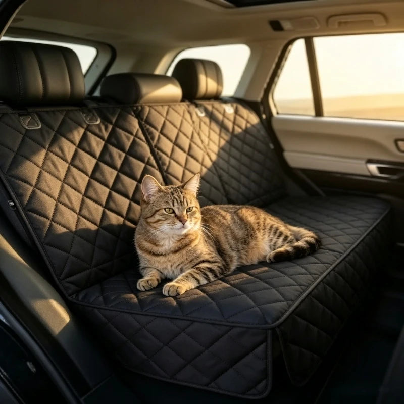 Waterproof Dog Car Seat Cover with Armrest Access – Travel Carrier & Mattress