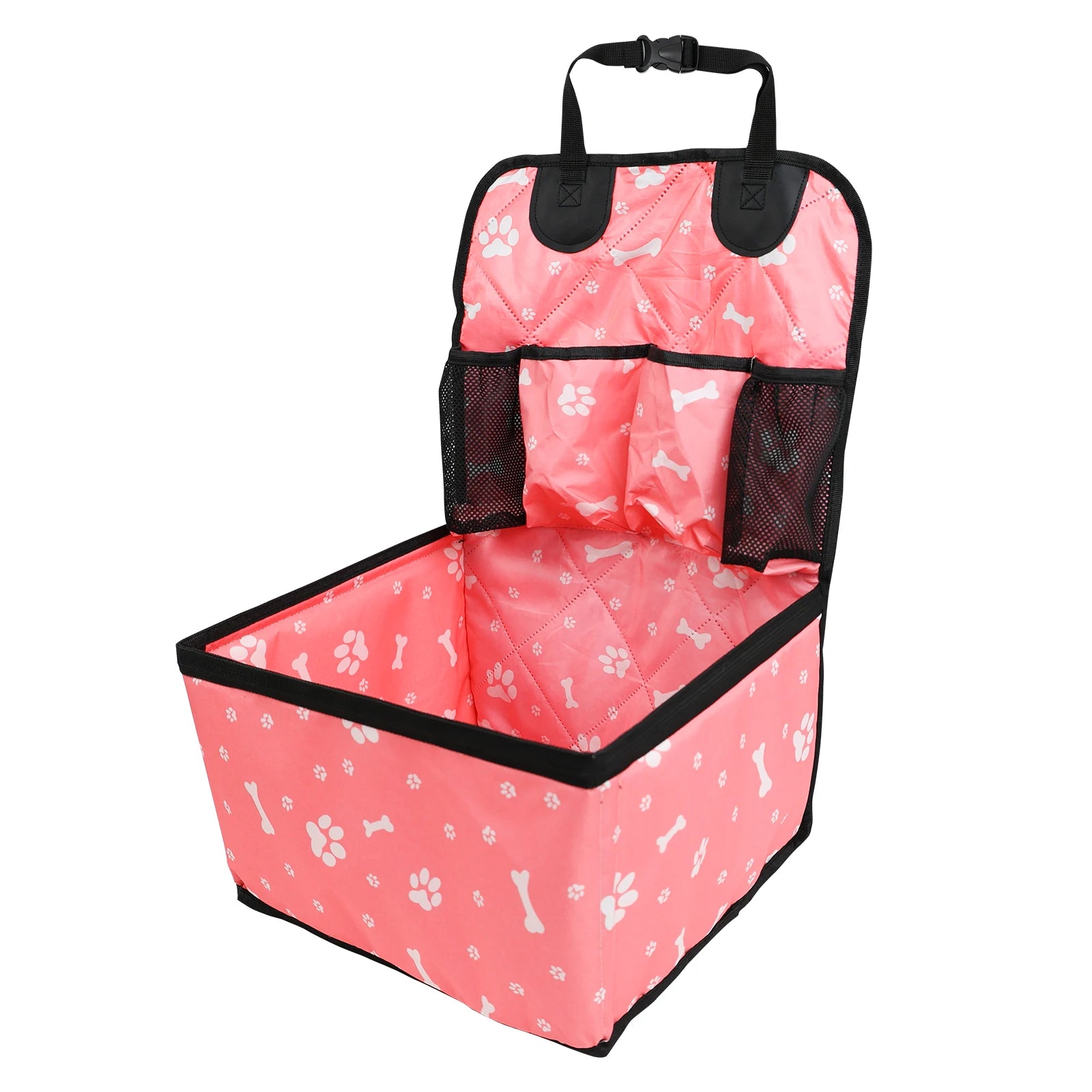 Dog Car Seat with Storage Pockets & Safety Fence – Small to Medium Dogs