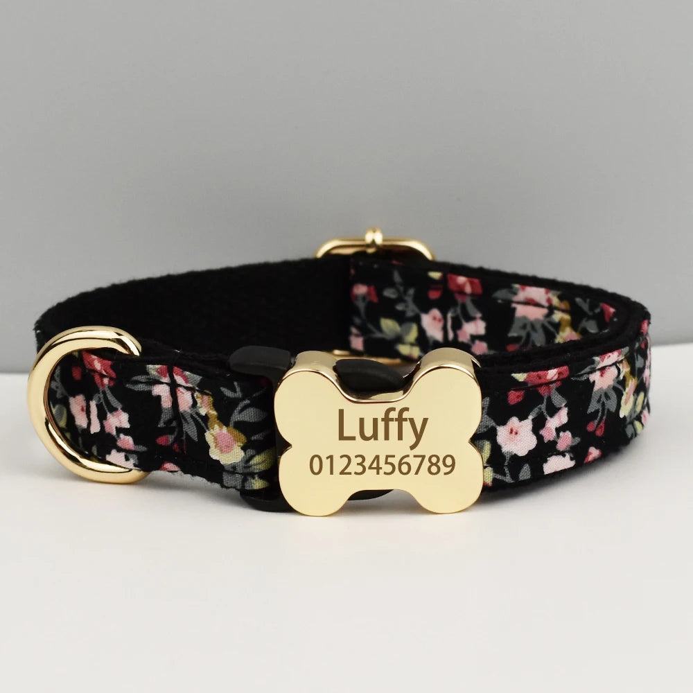 Free Engraving Dog Collar with ID Tag – Comfortable & Wearable for Medium to Large Dogs