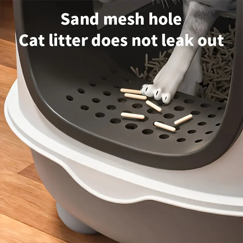 Foldable Top-Entry Cat Litter Box – Anti-Splash & Odor Control for Multi-Cat Homes
