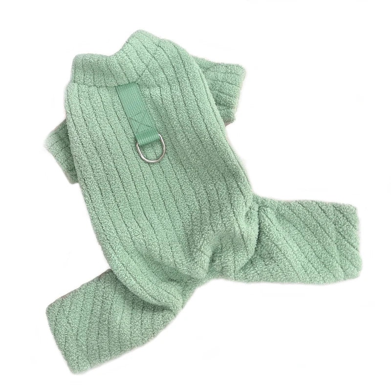 Ribbed Fleece Dog Pajamas for Small & Medium Dogs