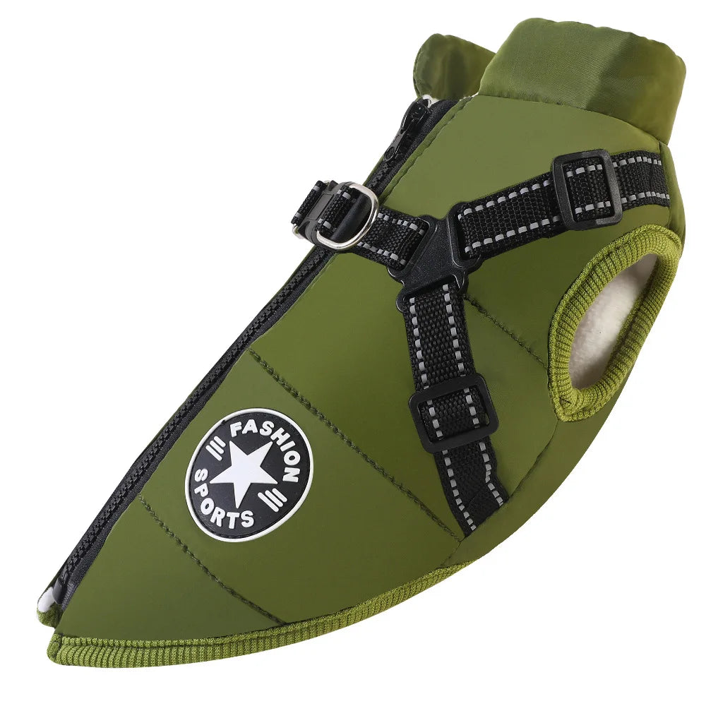 Waterproof Winter Dog Jacket with Built-In Harness – Warm Coat Vest for Small & Medium Dogs