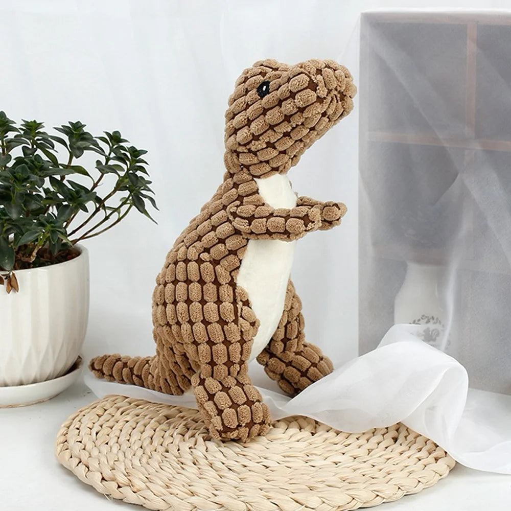 Plush Dinosaur & Animal Dog Toy – Interactive Chew Toy for Small Dogs & Cats