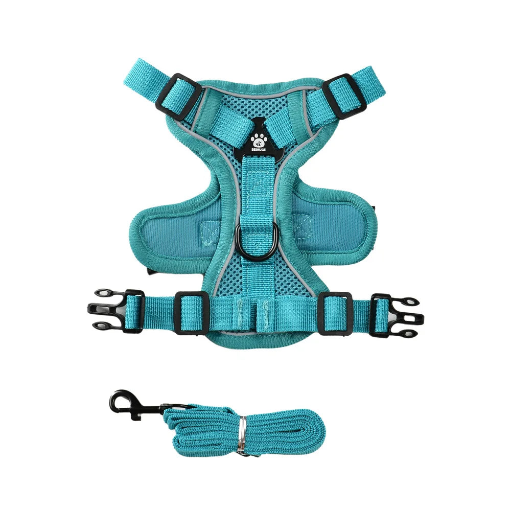 Reflective Dog Harness & Leash Set – Adjustable Vest for Small & Medium Dogs