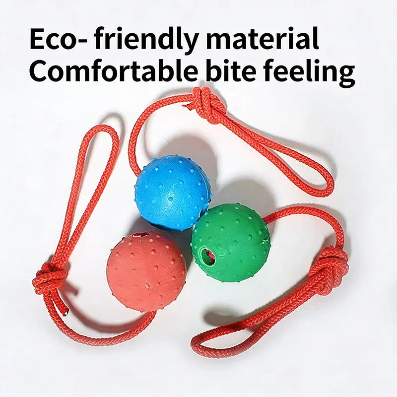 Rubber Rope Ball Dog Chew Toy – Indestructible Molar & Training Toy
