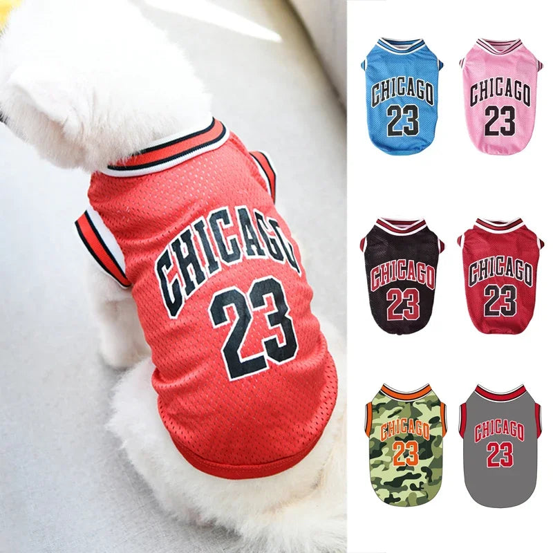 Mesh Breathable Sports Dog Jersey – Basketball T-Shirt for Small & Large Dogs and Cats