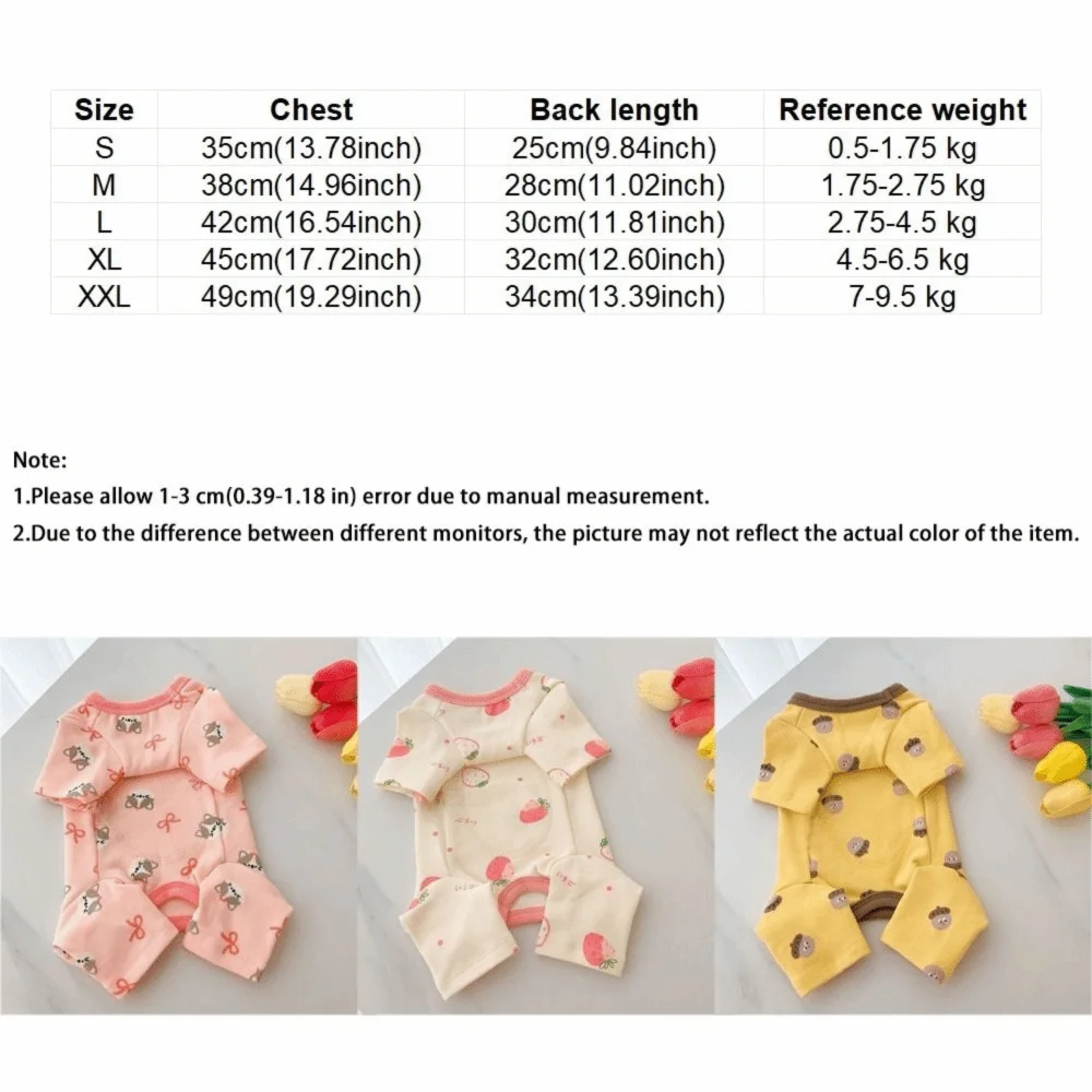 Cartoon Print Four-Legged Dog Pajamas