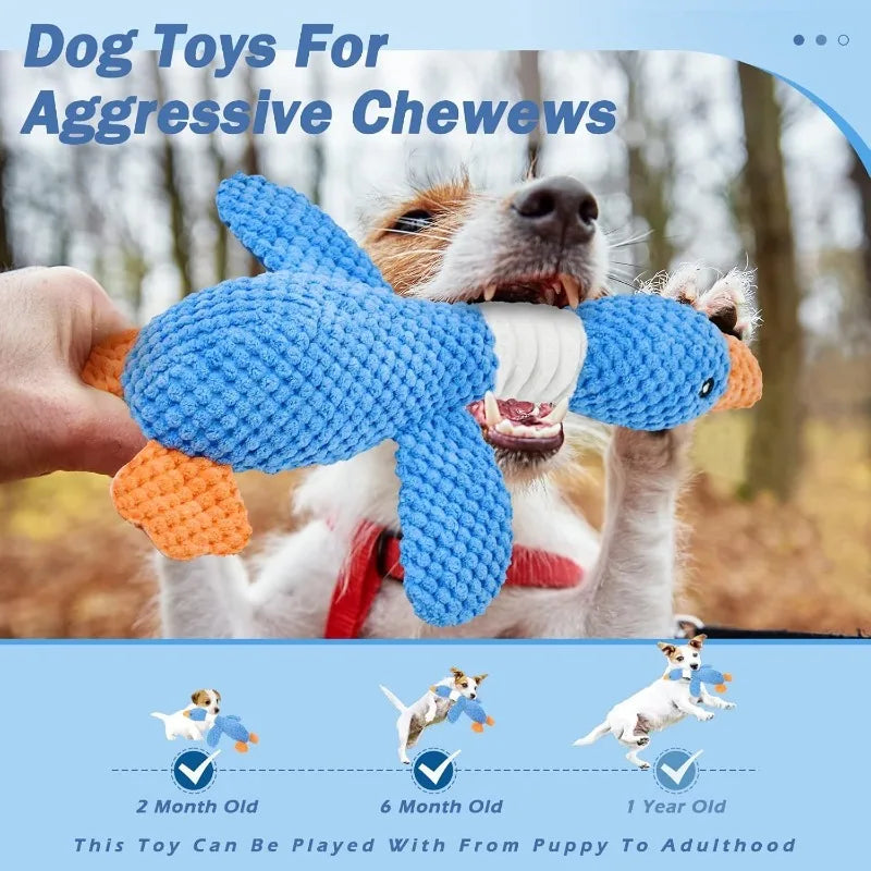 Chew & Squeak Interactive Plush Dog Toy – For Aggressive Chewers