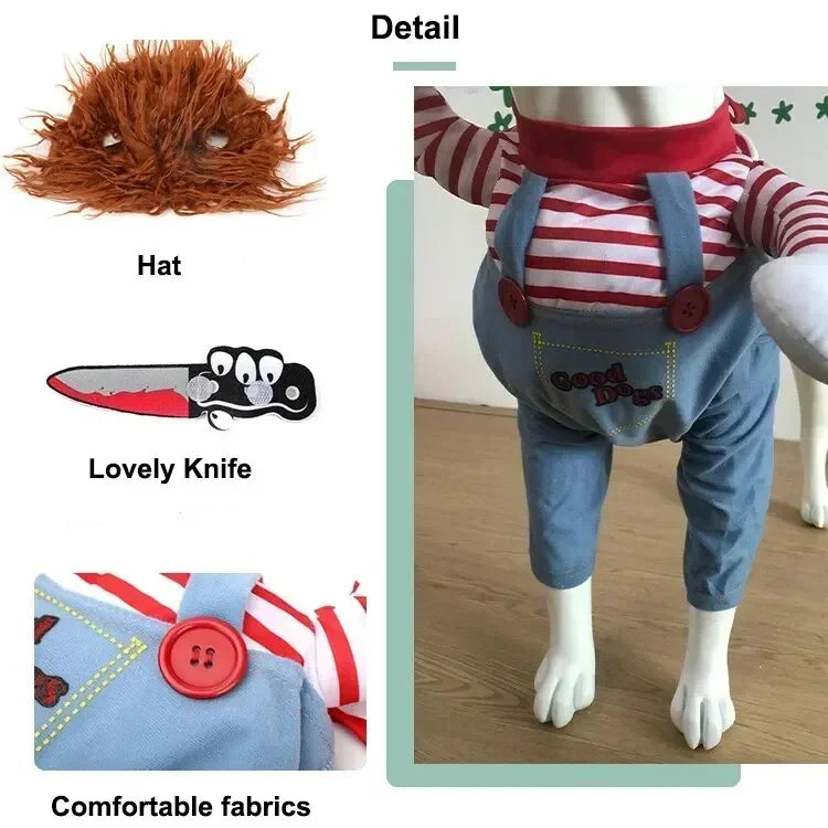 Halloween Funny Dog Clothes Small Medium Large Dogs Cat Cosplay Pets Dress Up Puppy Pullover Chihuahua Costume Party Pet Outfits