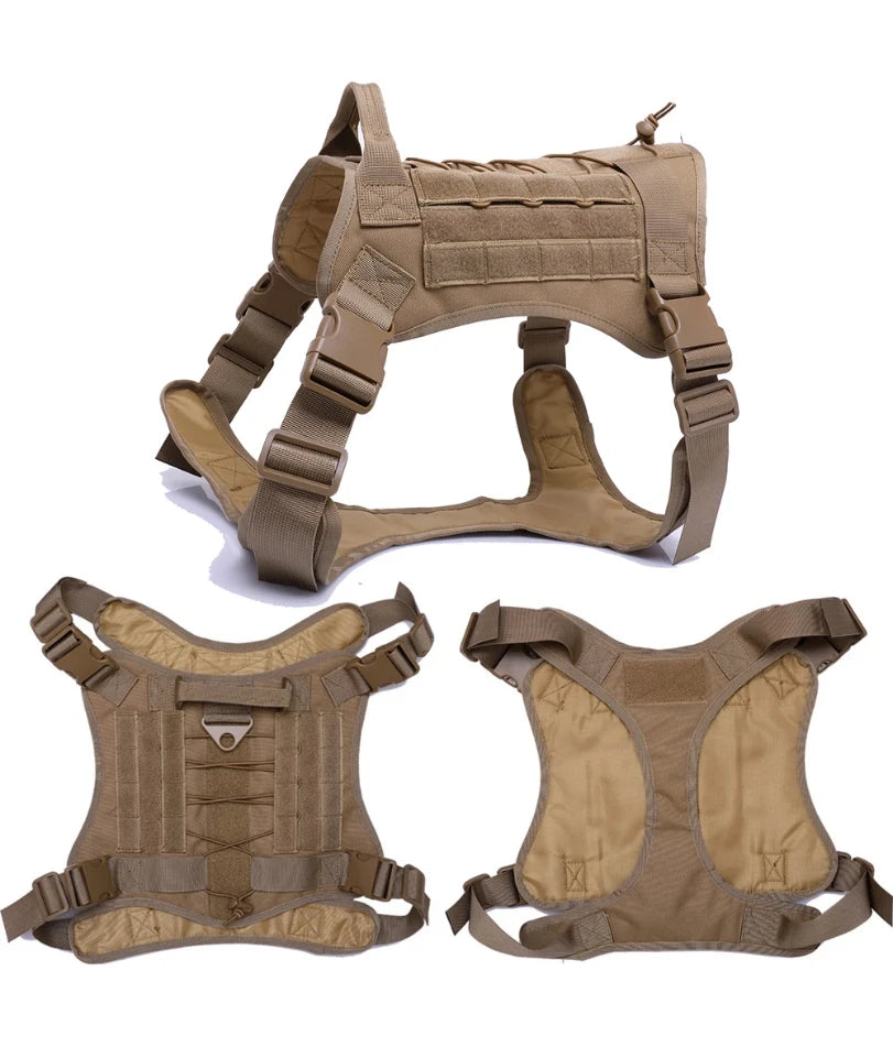 Tactical Military Dog Harness – Padded Quick-Release Vest for Small, Medium & Large Dogs