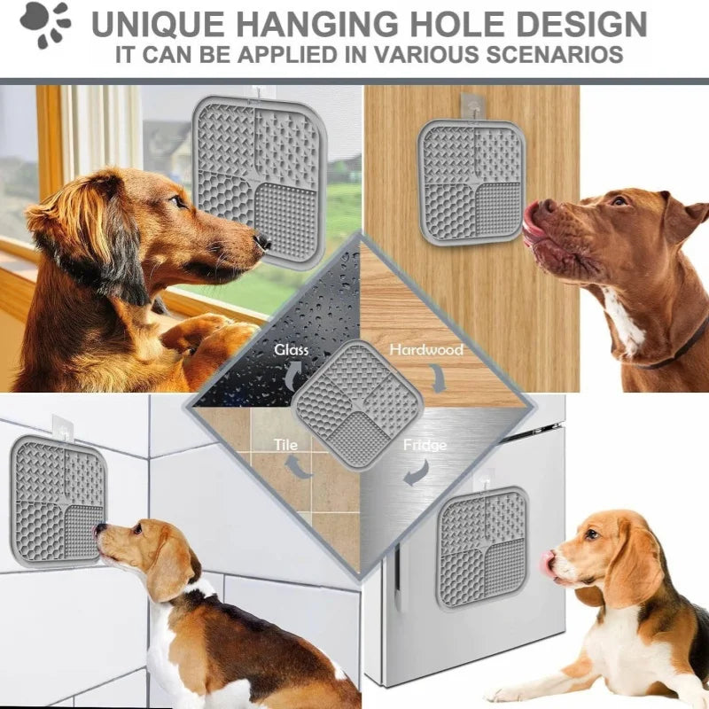 Silicone Lick Mat Slow Feeder for Dogs – Suction Cup Bathing & Feeding Distraction