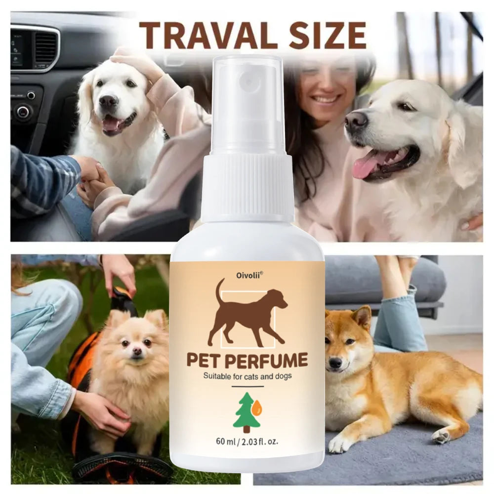 Pet Deodorizing & Fragrance Spray – Long-Lasting Body Odor Eliminator for Dogs & Cats (60ml)