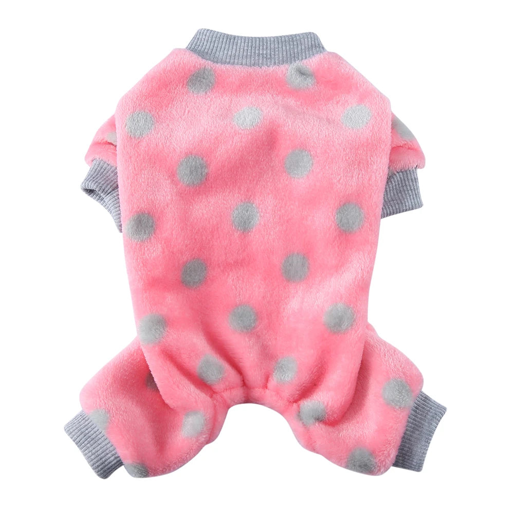 Cozy Printed Winter Dog Pajamas for Small Dogs