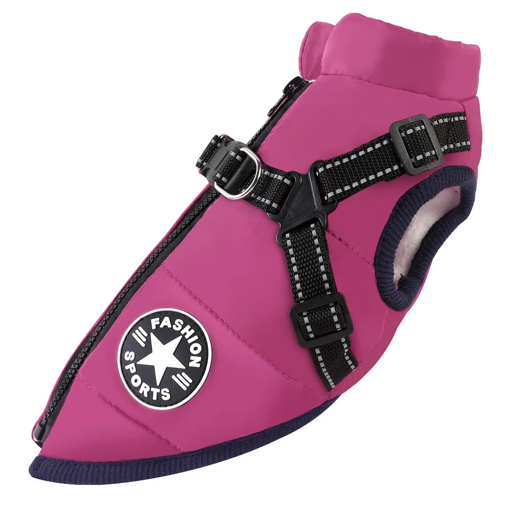Waterproof Winter Dog Jacket with Built-In Harness – Warm Coat Vest for Small & Medium Dogs