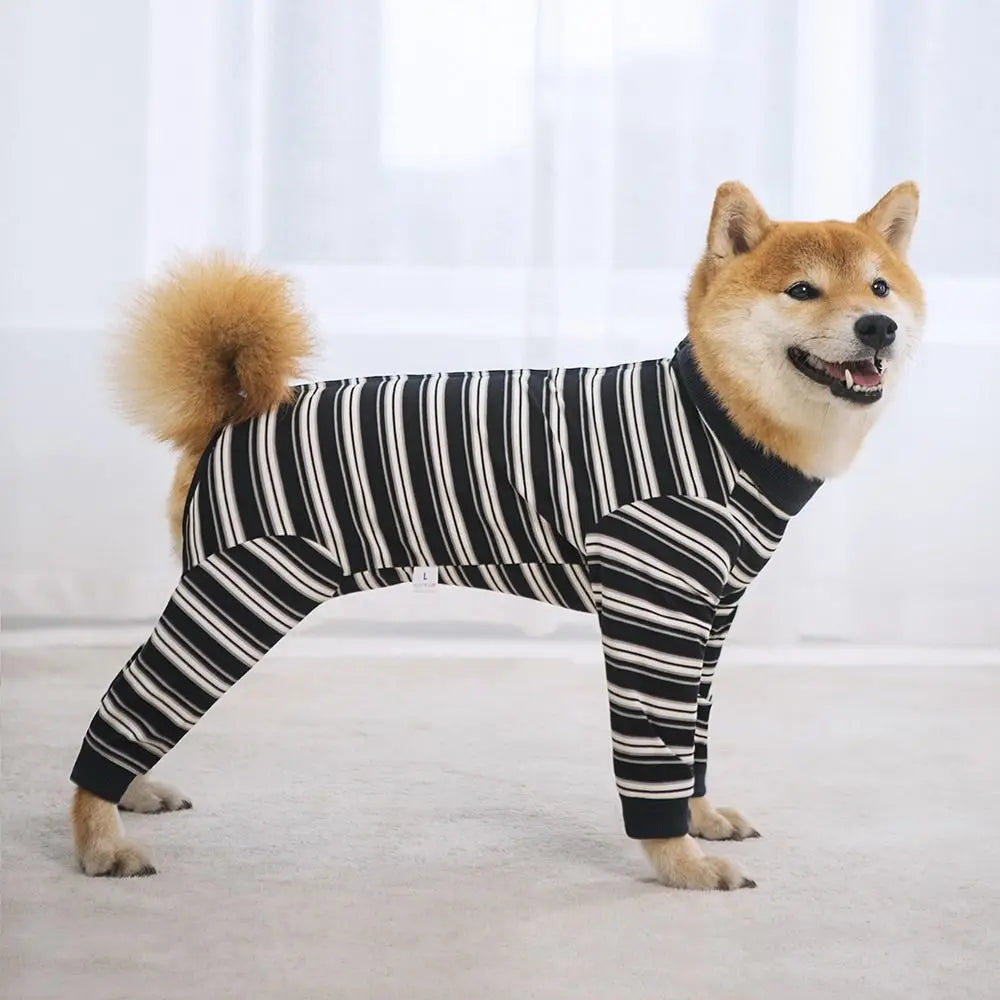 Classic Stripe Four-Legged Dog Pajamas