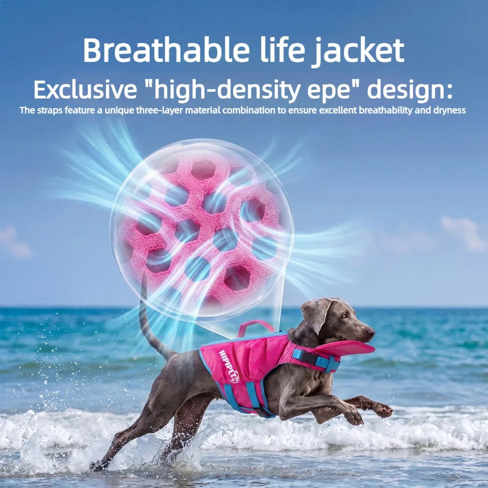 Dog Life Jacket for Medium & Large Dogs – High-Buoyancy Safety Swim Vest