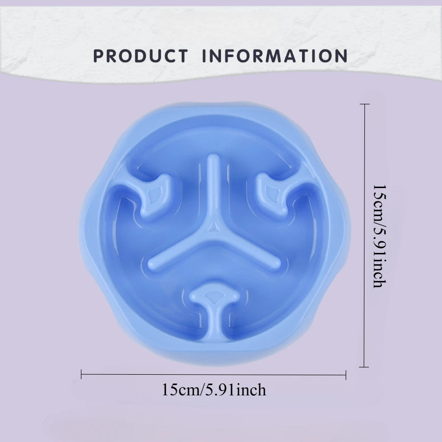 Anti-Choking Slow Food Bowl for Dogs & Cats – Anti-Slip PP Feeder