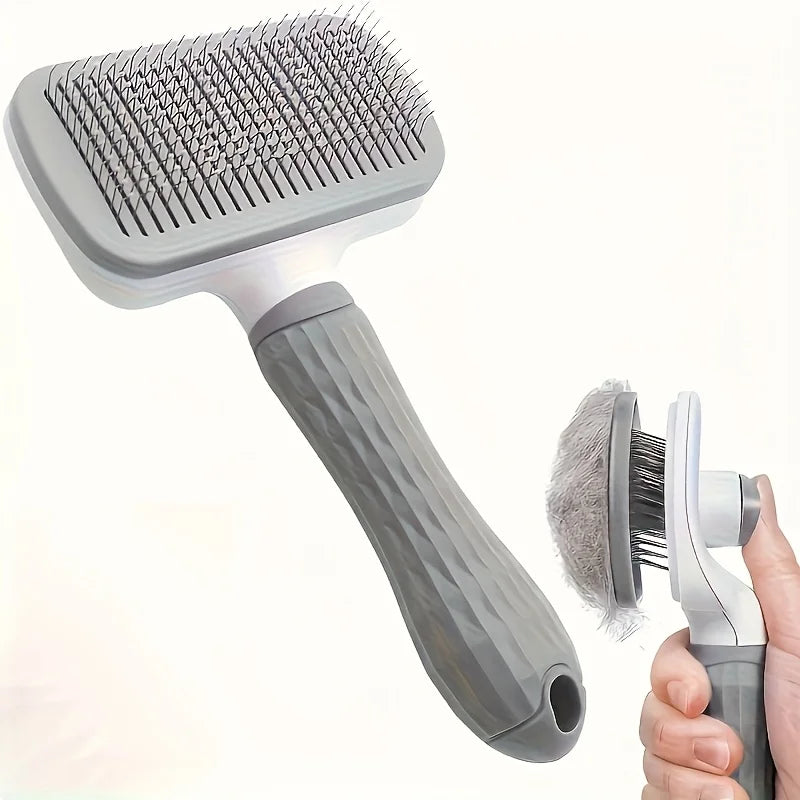 Self-Cleaning Pet Grooming Brush – Ergonomic Deshedding & Massage Comb