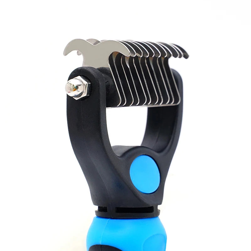 Pet Dematting Comb for Dogs & Cats – Stainless Steel Detangling Brush for Matted Hair
