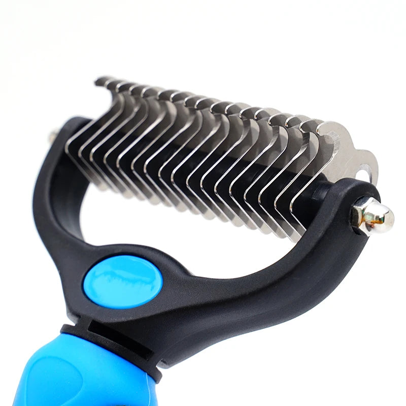 Pet Dematting Comb for Dogs & Cats – Stainless Steel Detangling Brush for Matted Hair