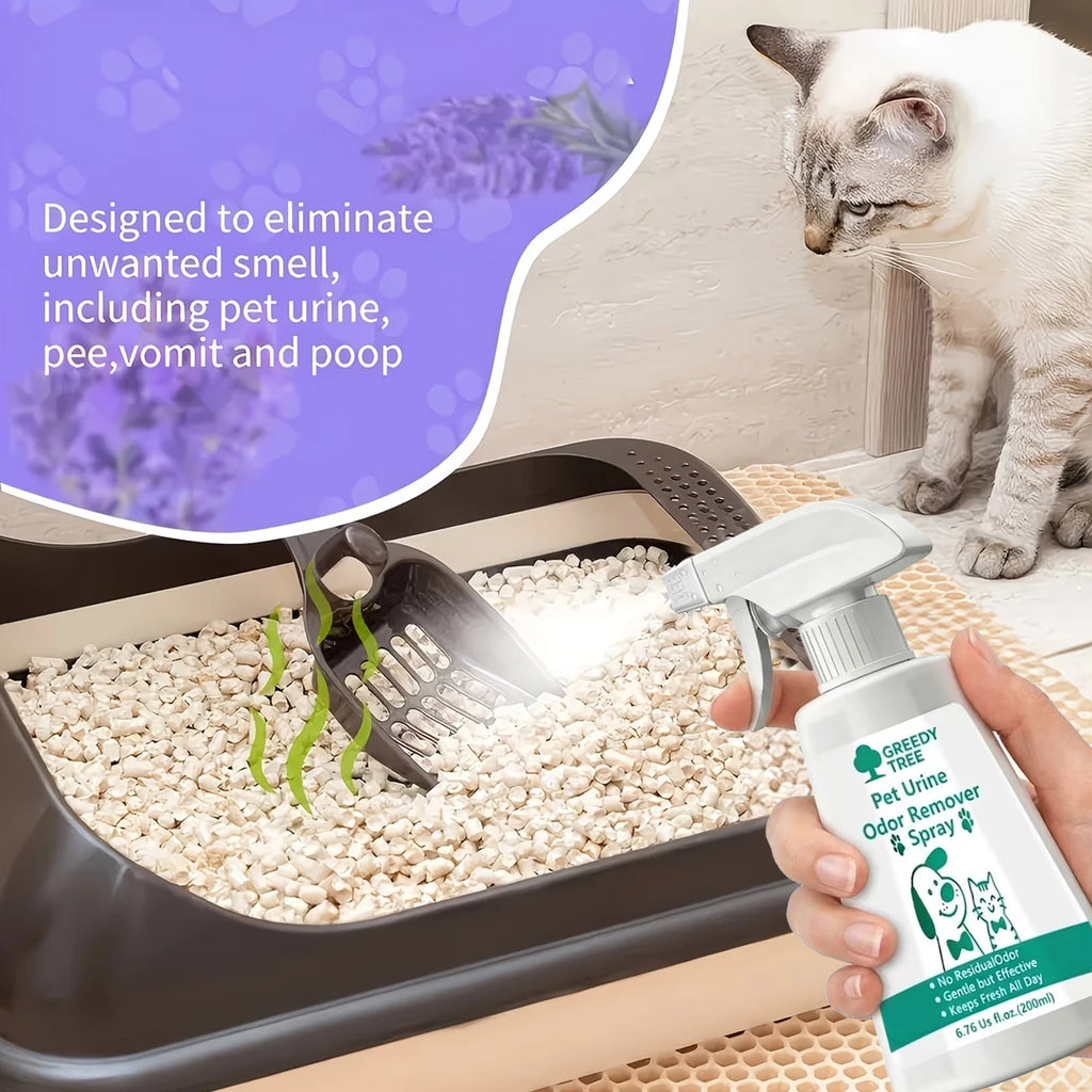 Pet Urine Odor Remover Spray – No-Residue All-Day Fresh Deodorizer for Dogs & Cats (200ml)