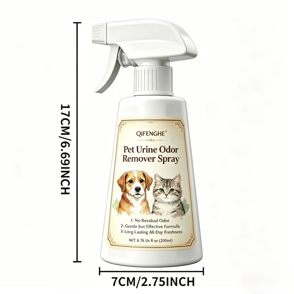 Pet Urine Odor Remover Spray – Pet-Safe Odor Eliminator & Deodorizer for Dogs & Cats (200ml)
