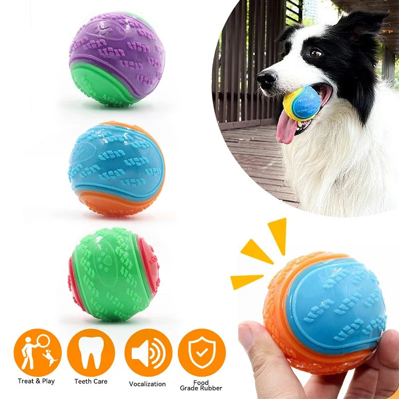 Squeaky TPR Dog Ball Toy – Teeth Cleaning Bite-Resistant Interactive Ball