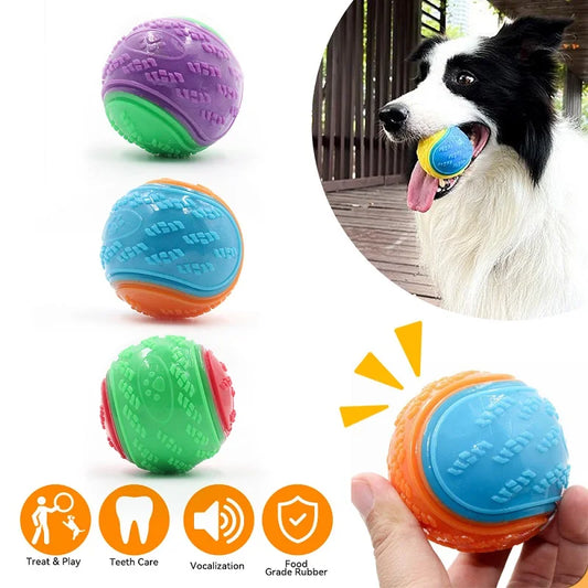Squeaky TPR Dog Ball Toy – Teeth Cleaning Bite-Resistant Interactive Ball