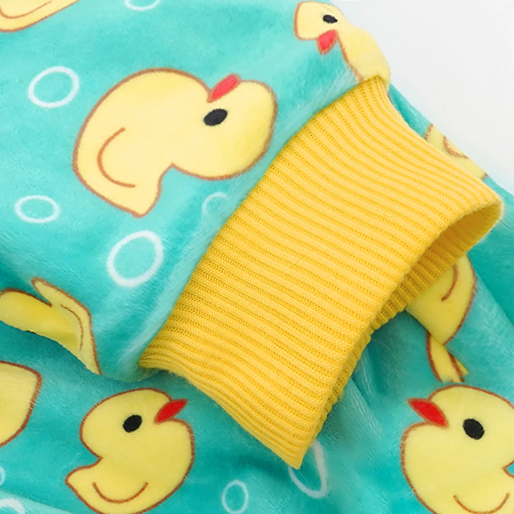 Yellow Duck Print Dog Pajamas