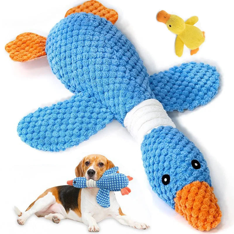 Squeaky Plush Goose Dog Toy – Interactive Chew & Cuddle Doll