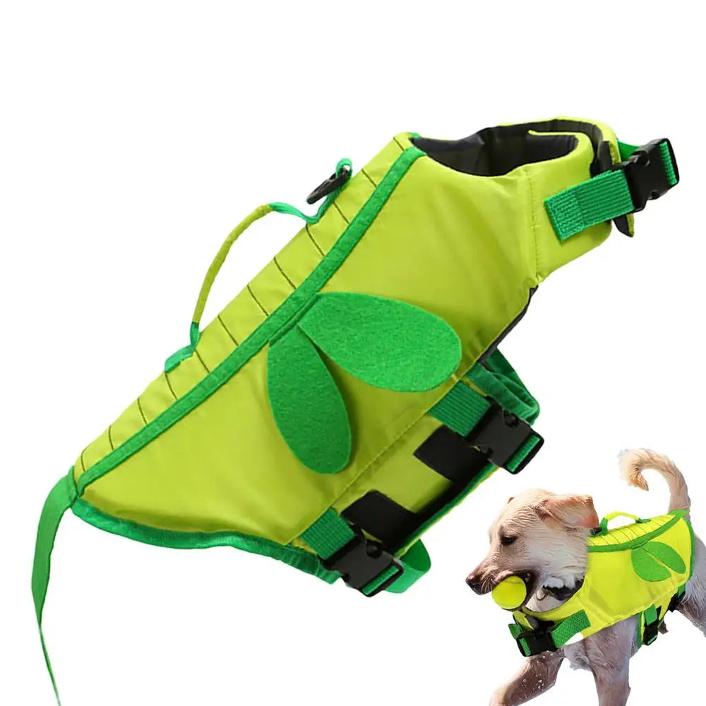 Fashionable Dog Life Vest with Rescue Handle – Bee & Dragonfly Design for Small Dogs