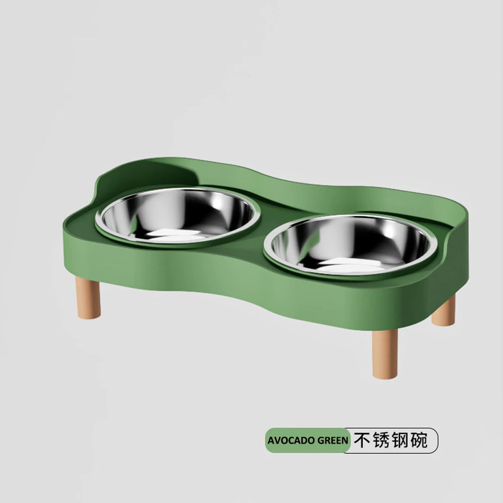 Elevated Double Pet Feeder Bowl – Stainless Steel Food & Water Station for Dogs & Cats